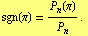 sgn(π) = P _ n(π)/P _ n . 
