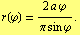 r(φ) = (2 a φ )/(π sin φ) .