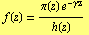 f(z) = (π(z) e^(-γz))/h(z)