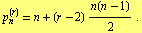 p _ n^(r) = n + (r - 2) n(n - 1)/2 .