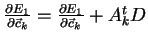 $\frac{\partial E_1}{\partial \vec{c}_k}=\frac{\partial E_1}{\partial \vec{c}_k}+A_k^t D $