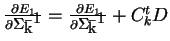 $\frac{\partial E_1}{\partial {\bf\Sigma^{-1}_{k}}}=\frac{\partial E_1}{\partial {\bf\Sigma^{-1}_{k}}}+C_k^t D $