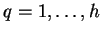 $q = 1, \ldots, h$