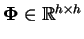 ${\bf\Phi} \in \mathbb {R}^{h\times
h}$