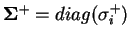 ${\bf\Sigma}^{+}=diag(\sigma_i^{+})$